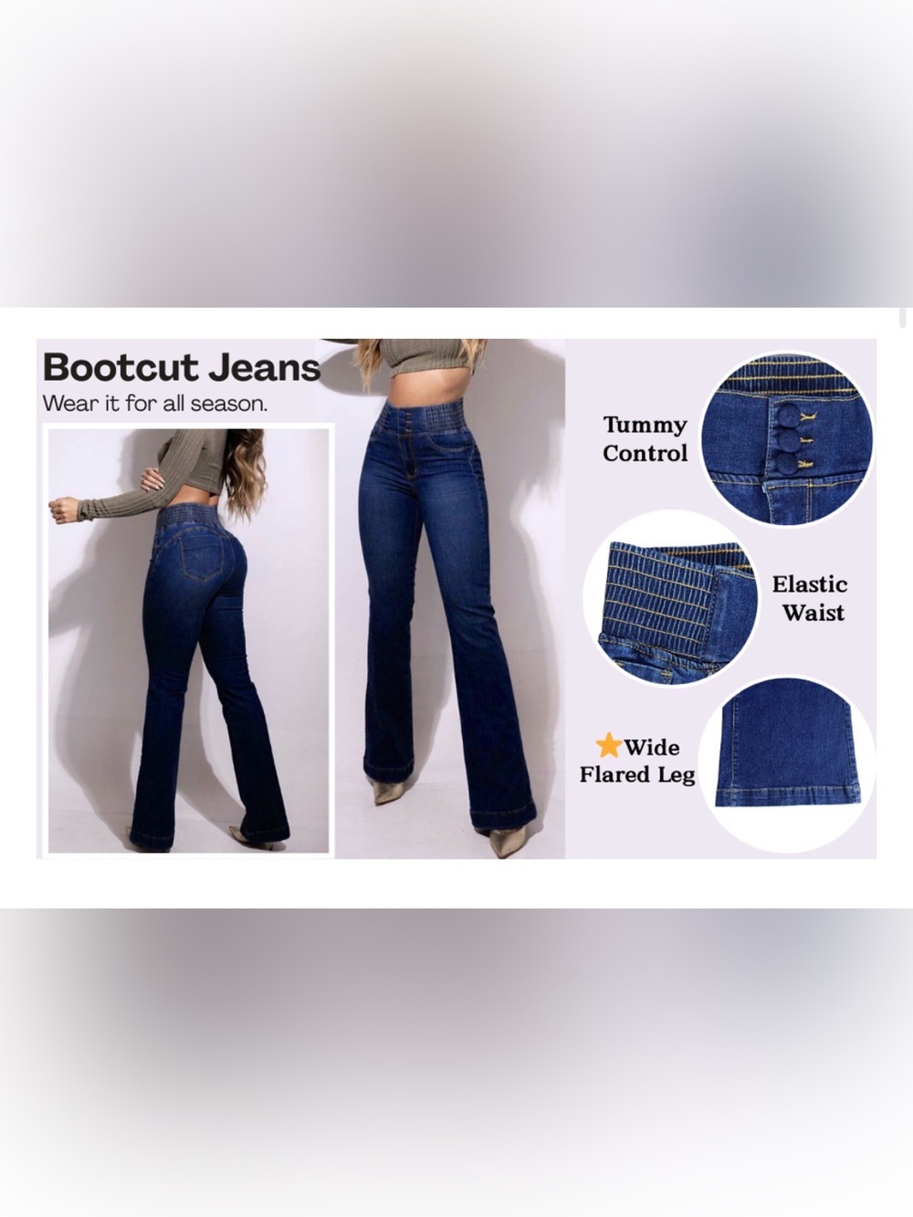ECHOINE High-Waist Tummy Control Bootcut Button fly Butt lifting XL Jeans NWT - Picture 11 of 14